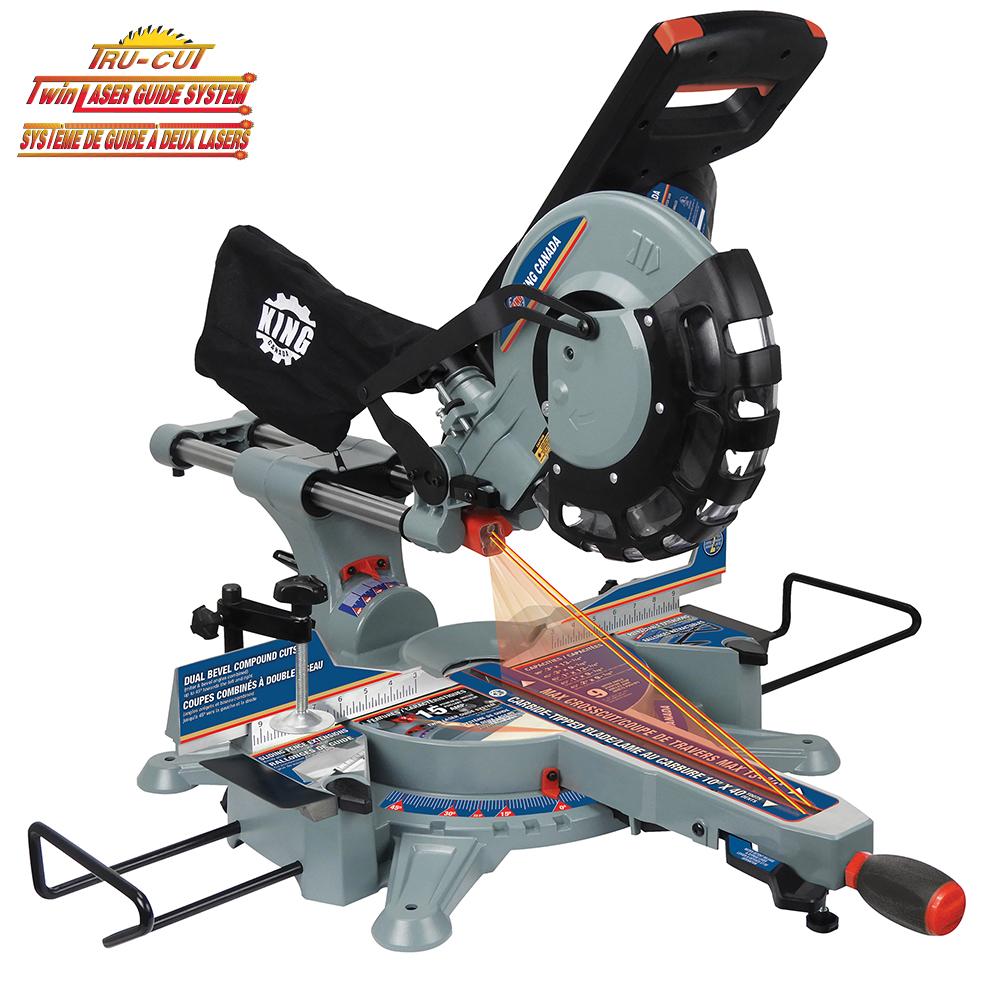 10" Dual bevel sliding compound miter saw with twin laser