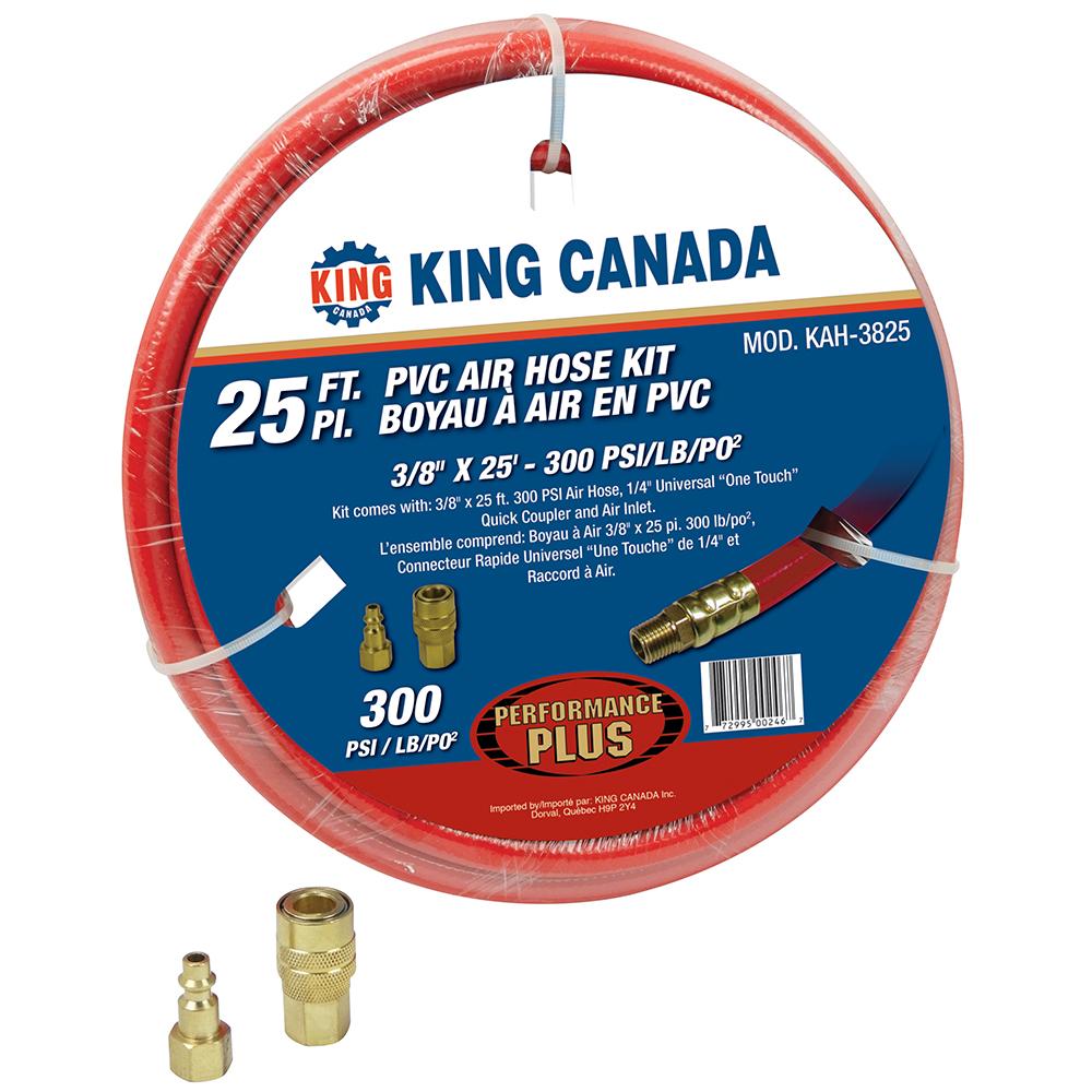 3/8" x 25' PVC reinforced air hose kit