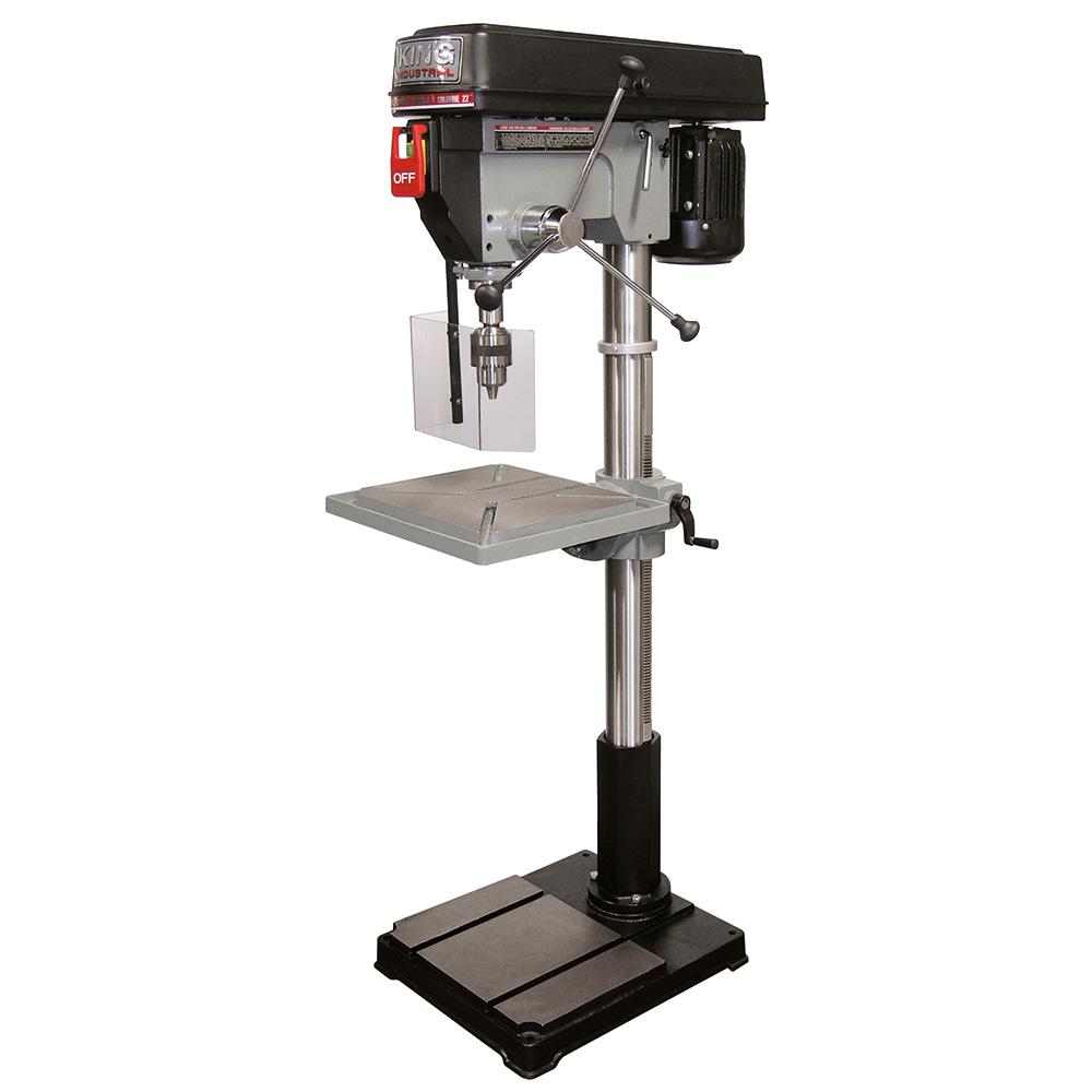 22" Floor model drill press with safety guard and limit switch