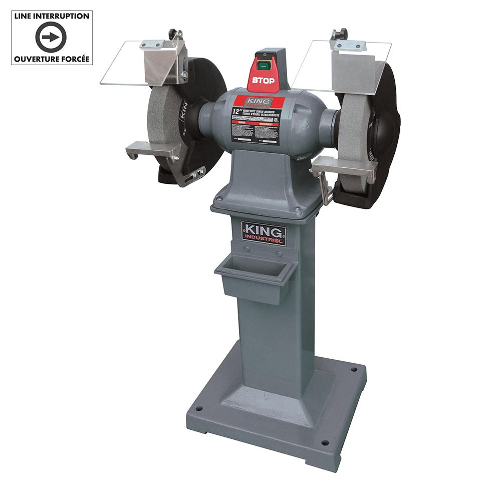 12" Heavy-duty bench grinder with floor stand