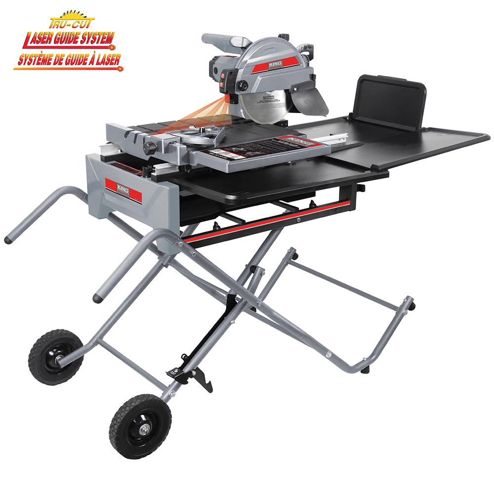 10'' Sliding tile saw with folding stand