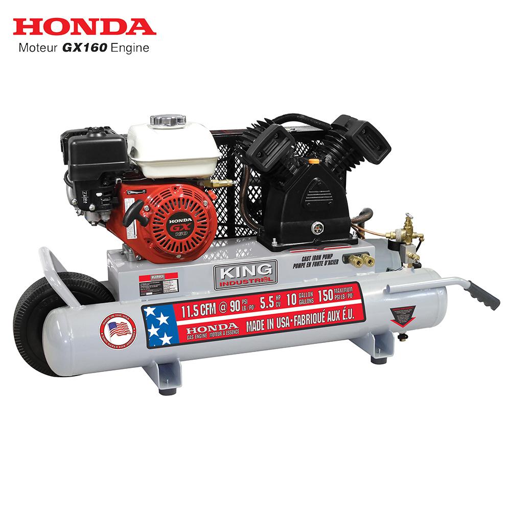 10 Gallon 5.5 HP gas (Honda) wheelbarrow air compressor