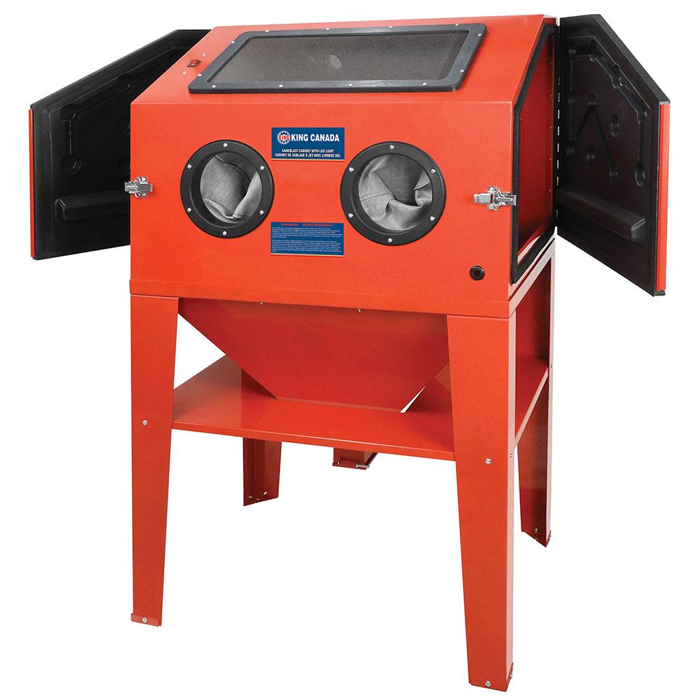 Sandblast cabinet with LED light