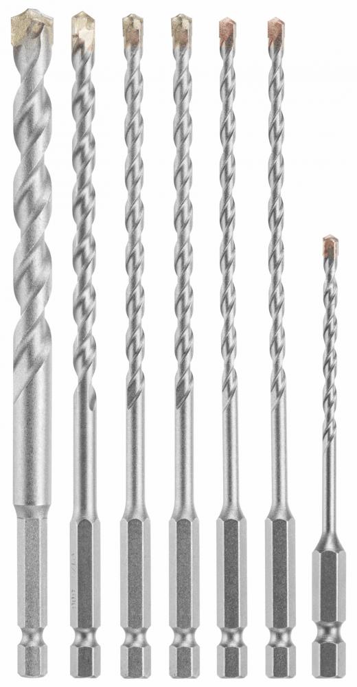 7 pc. Round Hammer Drill Bit Set