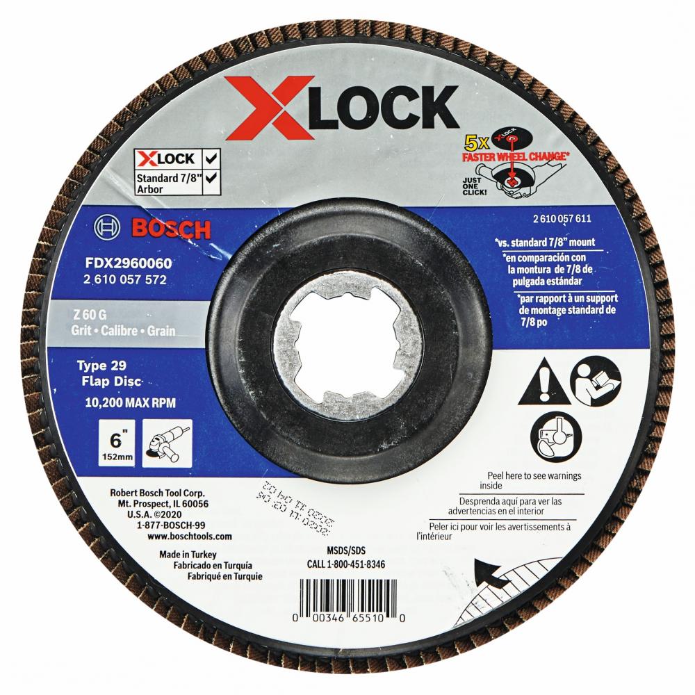 6 In. X-LOCK 60 Grit Flap Disc
