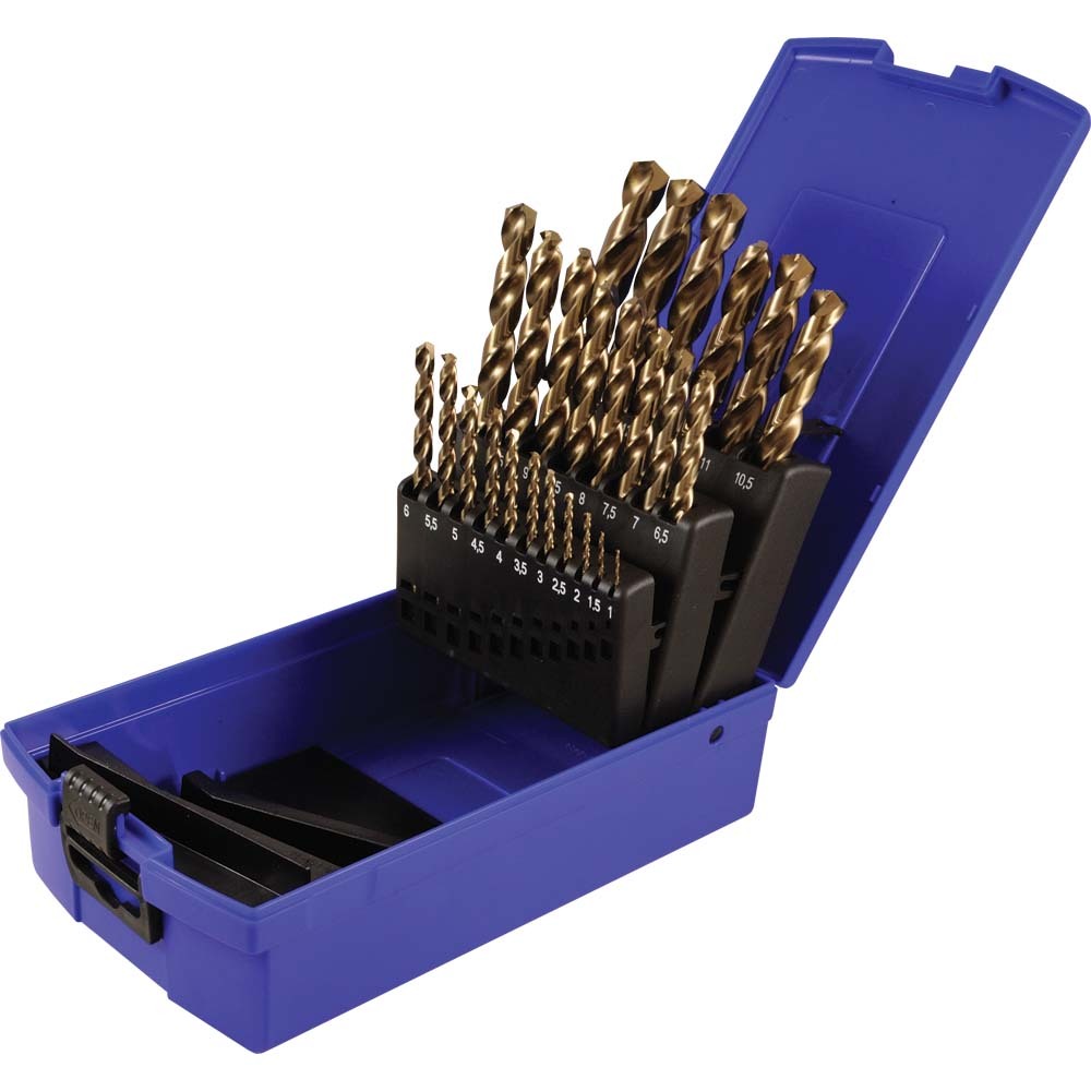 25 Piece Metric Colbalt, High-Speed Steel Drill Bit Set, 1mm - 13mm