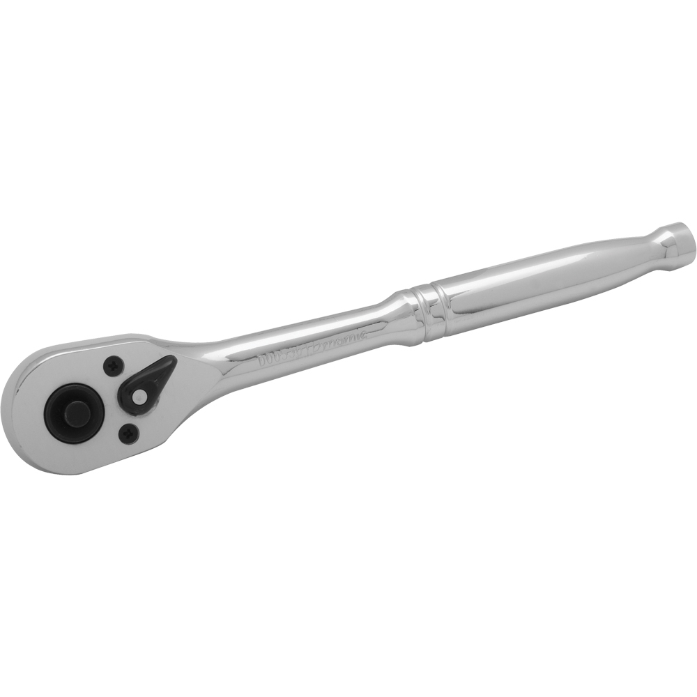 3/8" Drive 45 Tooth Quick Release Ratchet, 7-1/2" Long, Chrome Finish