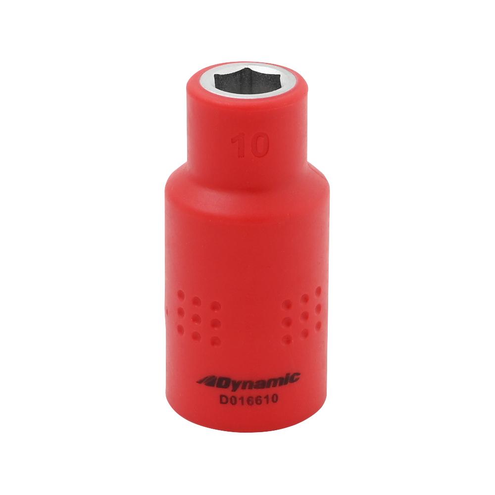 Insulated 1/2'' Drive 10mm, 6 Point Standard Length Socket, 1000V Insulated