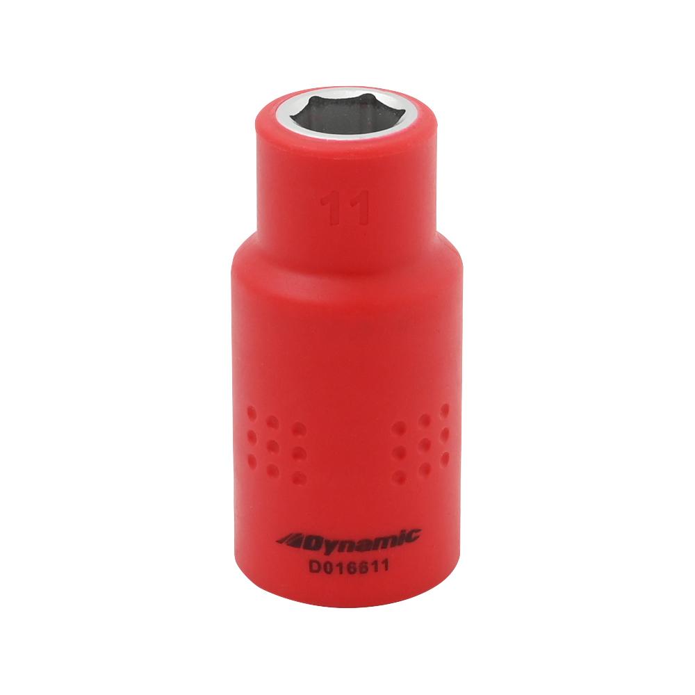 Insulated 1/2'' Drive 11mm, 6 Point Standard Length Socket, 1000V Insulated