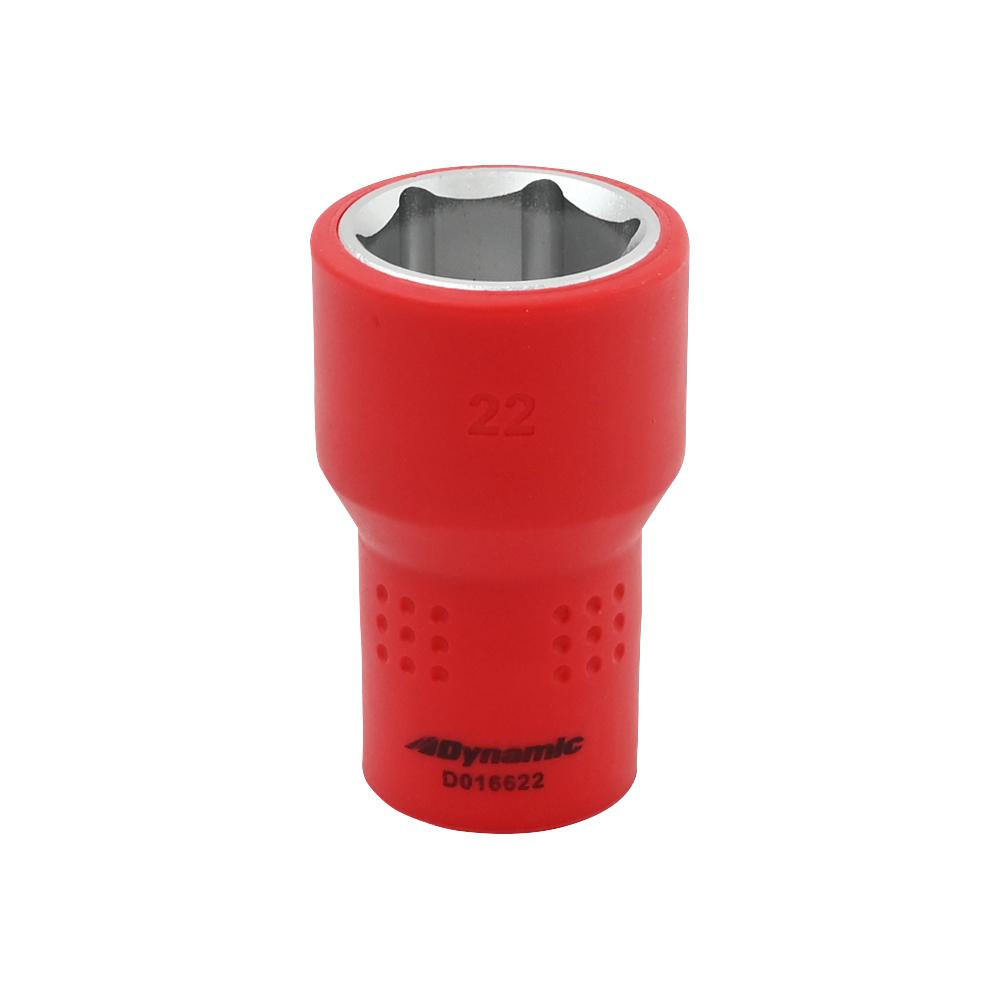 Insulated 1/2'' Drive 22mm, 6 Point Standard Length Socket, 1000V Insulated
