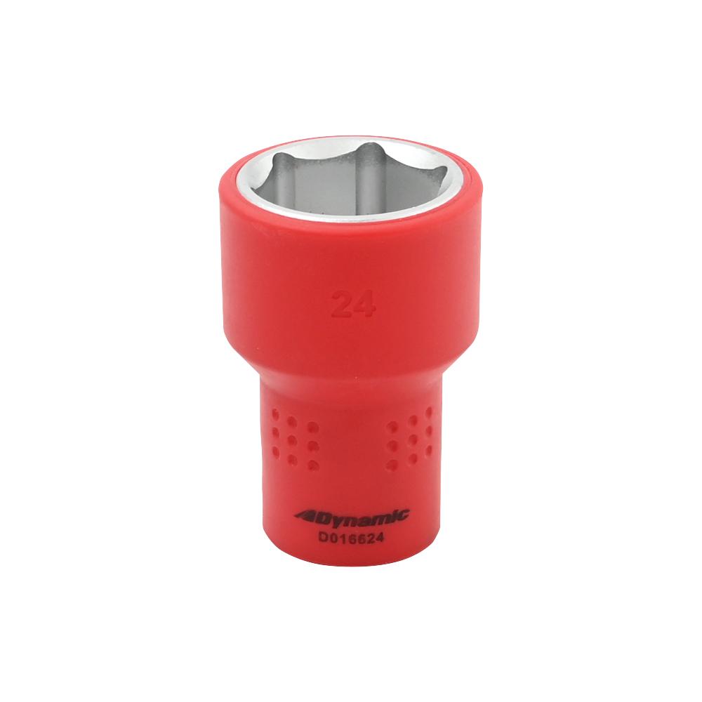 Insulated 1/2'' Drive 24mm, 6 Point Standard Length Socket, 1000V Insulated