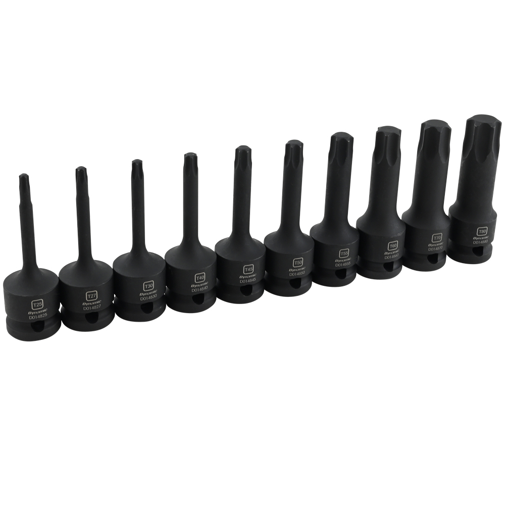 1/2" Drive 10 Piece Torx Hex Head Bit Impact Socket Set