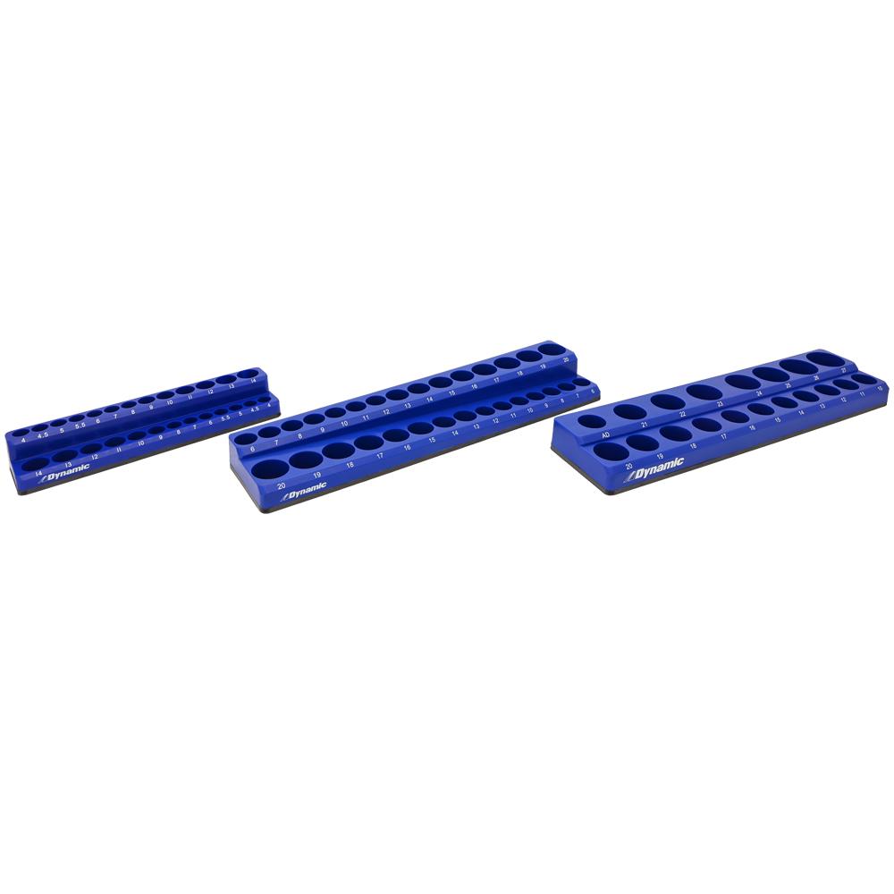 3 Piece Metric Magnetic Socket Organizer Set