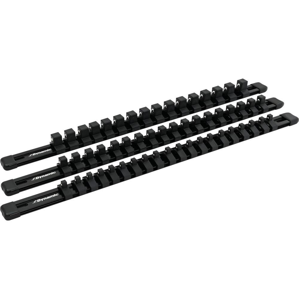3 Piece Aluminum Socket Rail Set Black