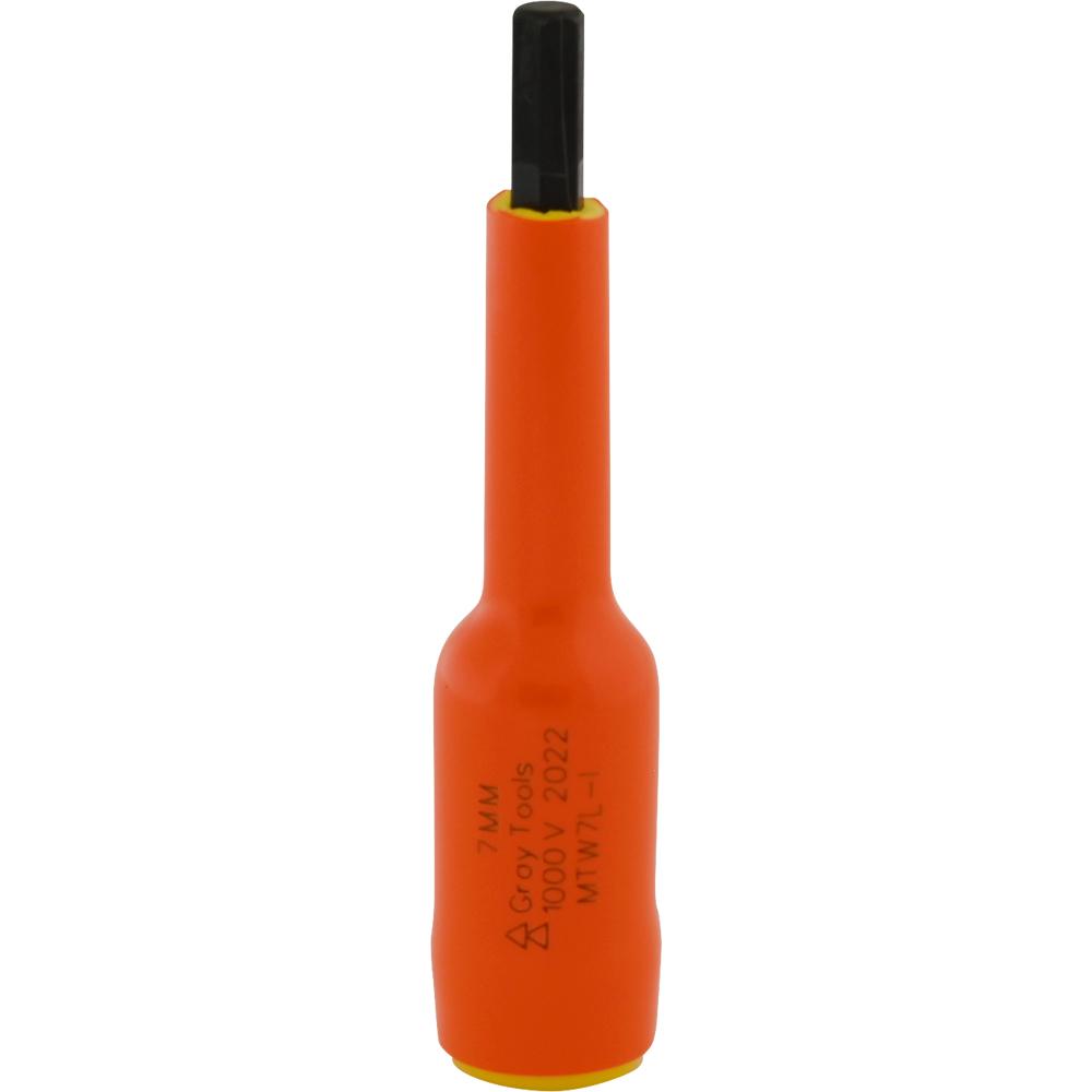 7mm X 3/8" Drive Extra Long Hex Head, 1000V Insulated Socket