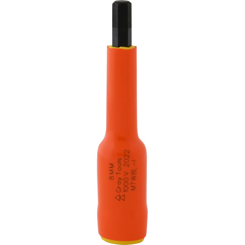 8mm X 3/8" Drive Extra Long Hex Head, 1000V Insulated Socket