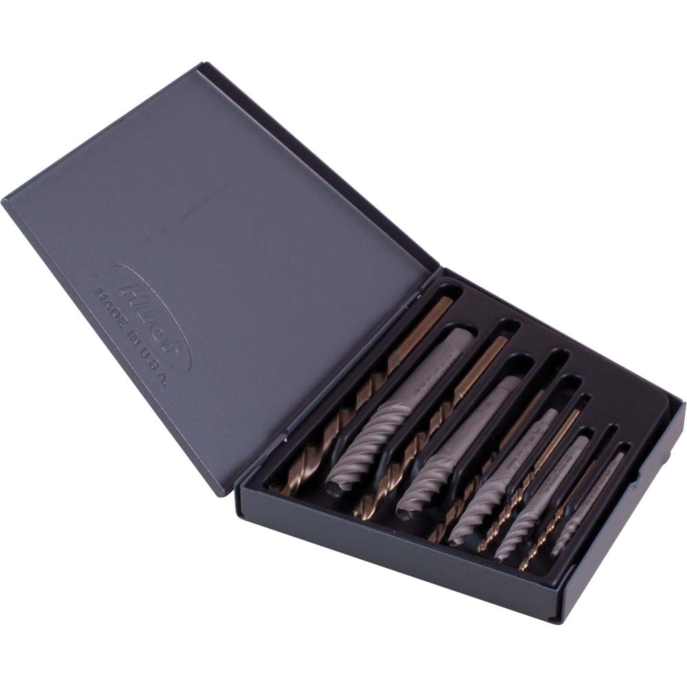 10 Piece Combination Screw Extractor & Drill Set, Bits 5/64"-9/32" & EX1-EX5 Extractors