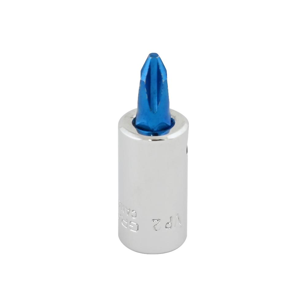 1/4" Drive Phillips® Bit Socket, No 2, Chrome Finish Socket