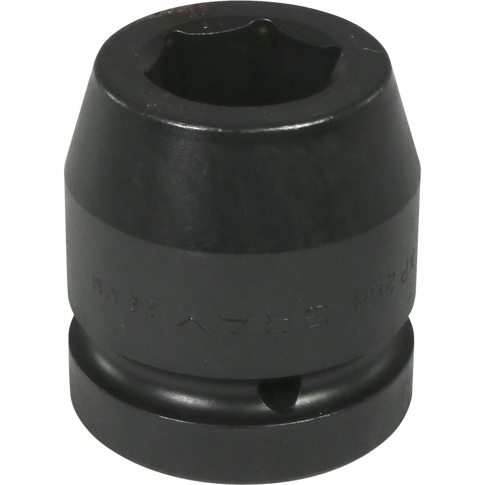 26mm X 1" Drive, 6 Point Standard Length, Impact Socket