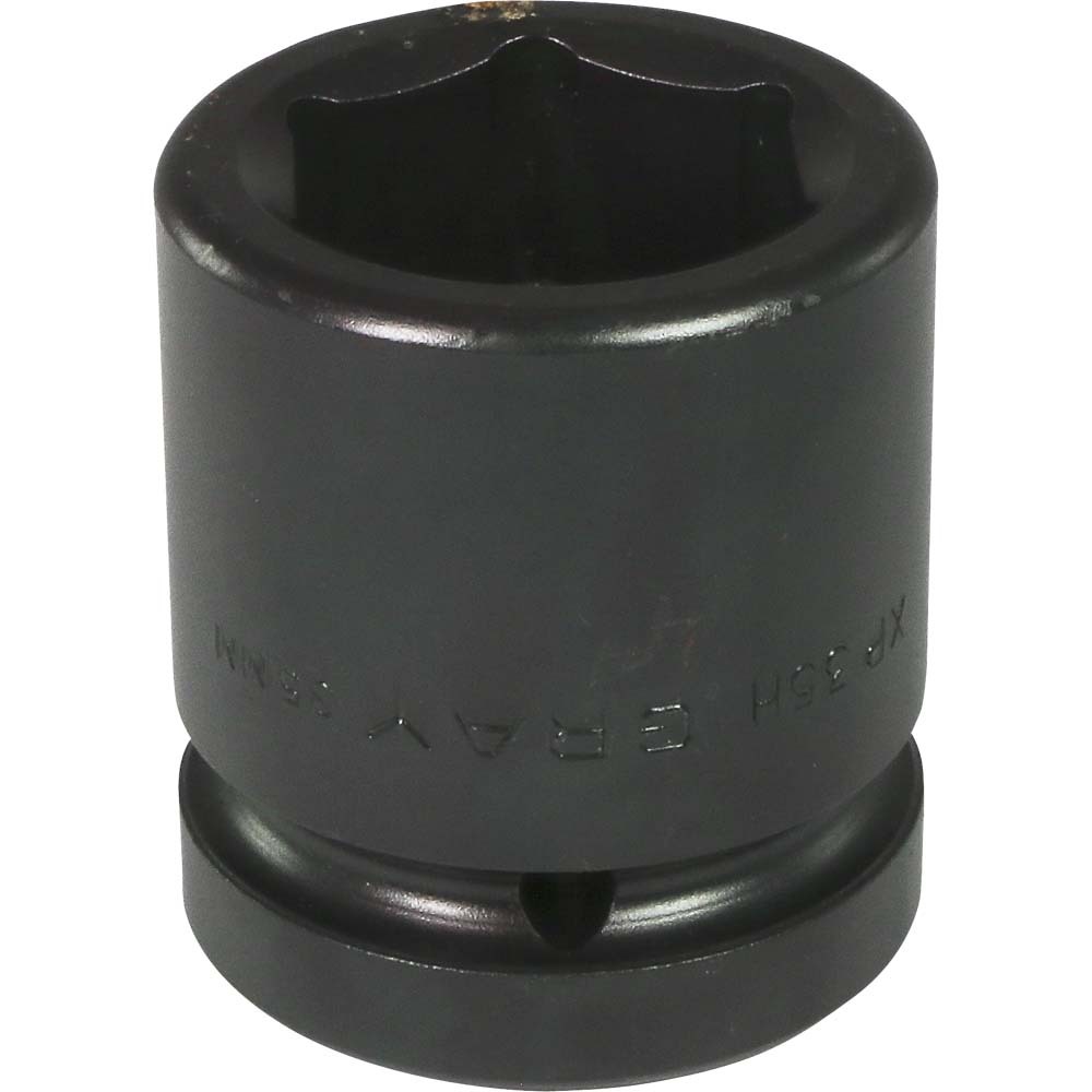 35mm X 1" Drive, 6 Point Standard Length, Impact Socket