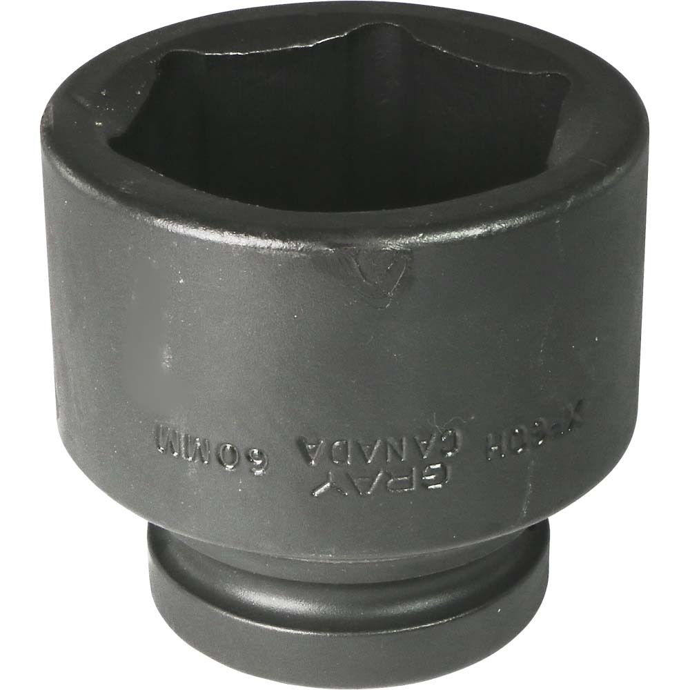 60mm X 1" Drive, 6 Point Standard Length, Impact Socket