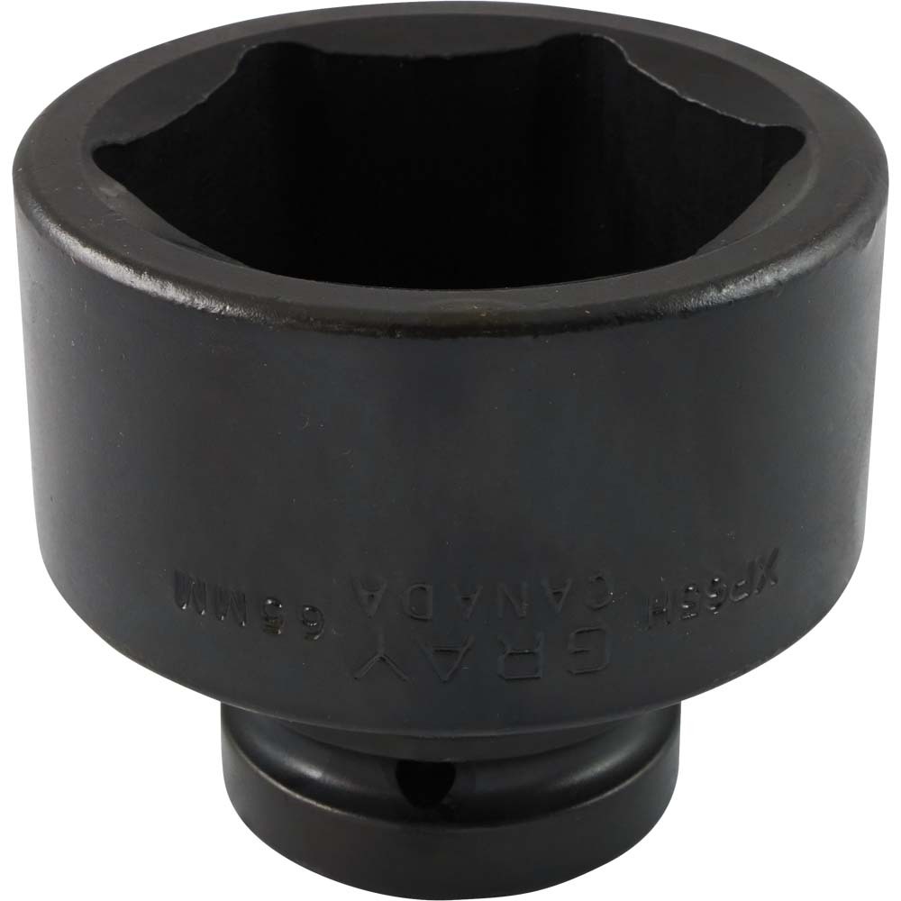 65mm X 1" Drive, 6 Point Standard Length, Impact Socket