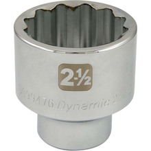 Gray Tools D099476 - 2-1/2" X 1" Drive, 12 Point Standard Length, Chrome Socket