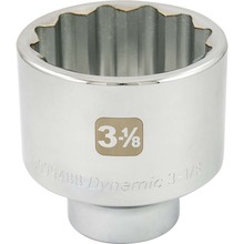 Gray Tools D099488 - 3 1/8" X 1" Drive, 12 Point Standard Length, Chrome Socket