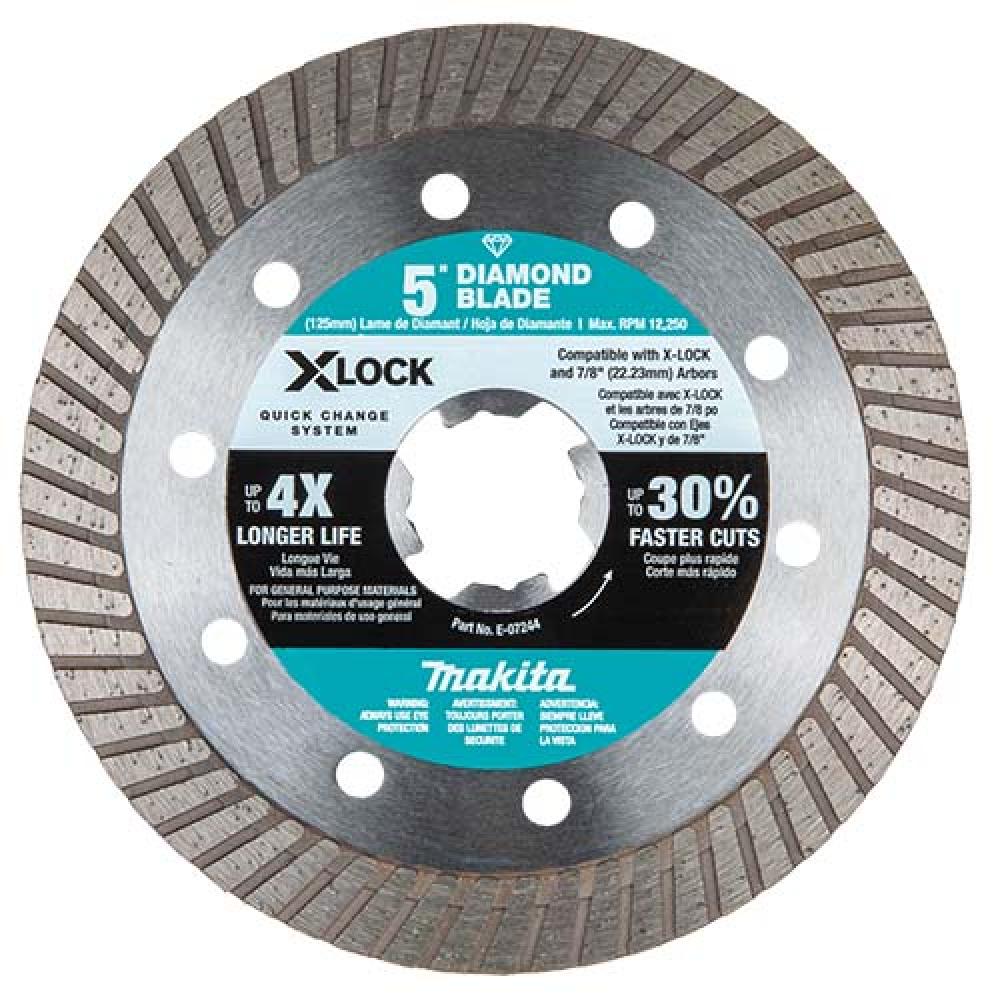 X-LOCK 5" Turbo Rim Diamond Blade for Masonry Cutting (E-07244)