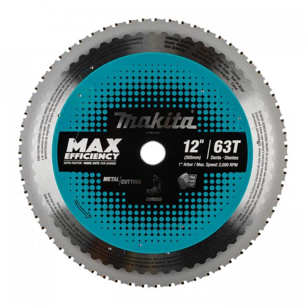 12" CT CIRCULAR SAW BLADE 63T 1" F/ METAL, 1/EA M=1X