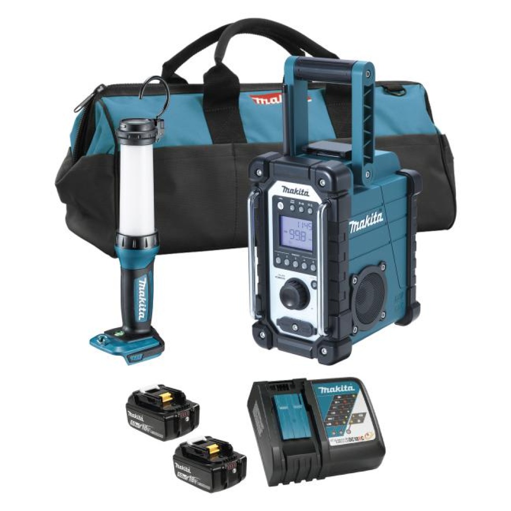 18V LXT 2PC Emergency Kit, 5.0Ah x2 (DMR107+DML807)