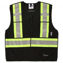 Alliance Mercantile 6135BK-2XL/3XL - Viking 5 Point Tear Away Safety Vest-Solid Polyester Black