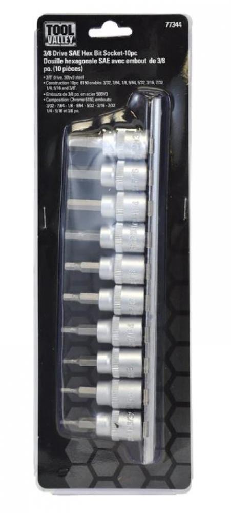3/8 Dr SAE Hex Bit Socket - 10pc