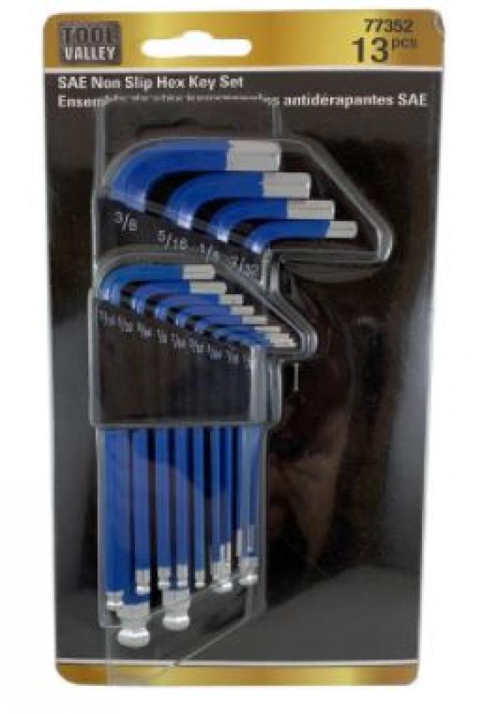 13pc SAE Non Slip Hex Key Set