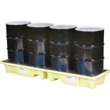 Spilkleen 5102-YE-D - In-Line Poly-Spillpallet 3000 With Drain (4 DRUM) - 98" X 25.25" X 12"