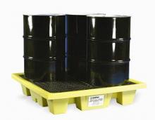 Spilkleen 5400-YE-D - Poly-Slim-Line 6000 With Drain (4 DRUM) 49" L x 49" W x 8.75" H