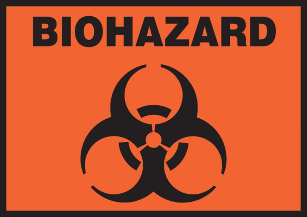 Safety Label, BIOHAZARD, 3 1/2" x 5", Dura-Vinylâ„¢