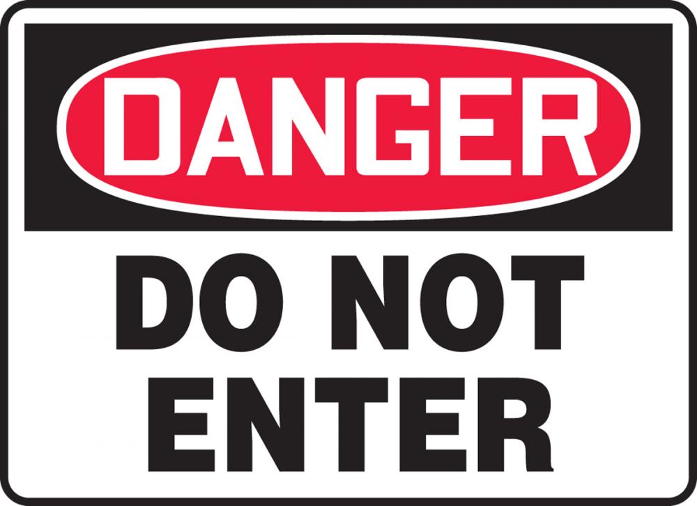 Safety Sign, DANGER DO NOT ENTER, 7" x 10", Aluminum