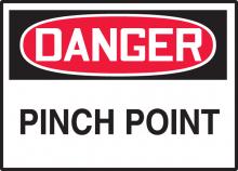 Accuform LEQM273VSP - Safety Label, DANGER PINCH POINT, 3 1/2" x 5", Adhesive Vinyl, 5/pk