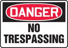 Accuform MADM076VA - Safety Sign, DANGER NO TRESPASSING, 10" x 14", Aluminum