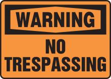 Accuform MADM304VS - Safety Sign, WARNING NO TRESPASSING, 10" x 14", Adhesive Vinyl