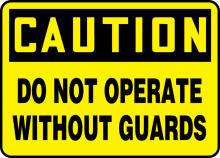 Accuform MEQC720VP - Safety Sign, CAUTION DO NOT OPERATE WITHOUT GUARDS, 7" x 10", Plastic