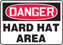 Accuform MPPA005VP - Safety Sign, DANGER HARD HAT AREA, 10" x 14", Plastic