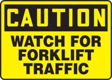 Accuform MVHR631VP - Safety Sign, CAUTION WATCH FOR FORKLIFT TRAFFIC, 7" x 10", Plastic