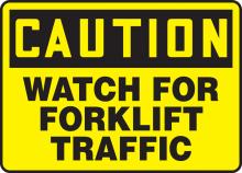Accuform MVHR633VA - Safety Sign, CAUTION WATCH FOR FORKLIFT TRAFFIC, 10" x 14", Aluminum