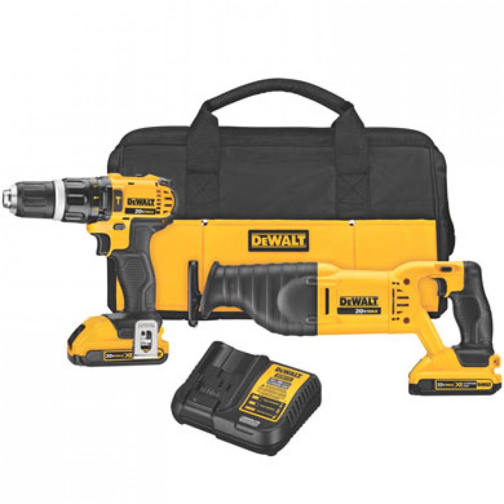 20V MAX 1/2" Hammer drill driver and recip saw kit(2.0 AH)