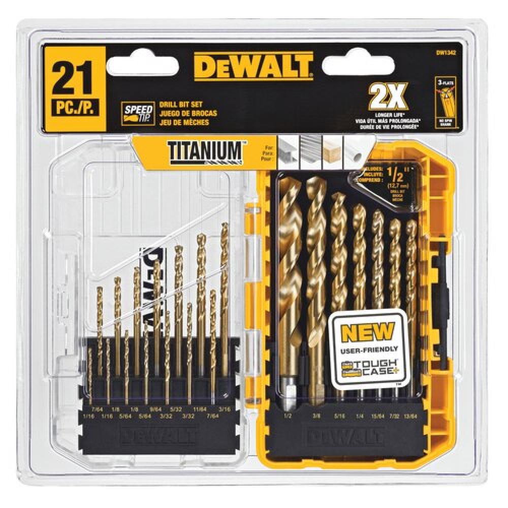 21PC Titanium Speed Tip Drill Bit Set