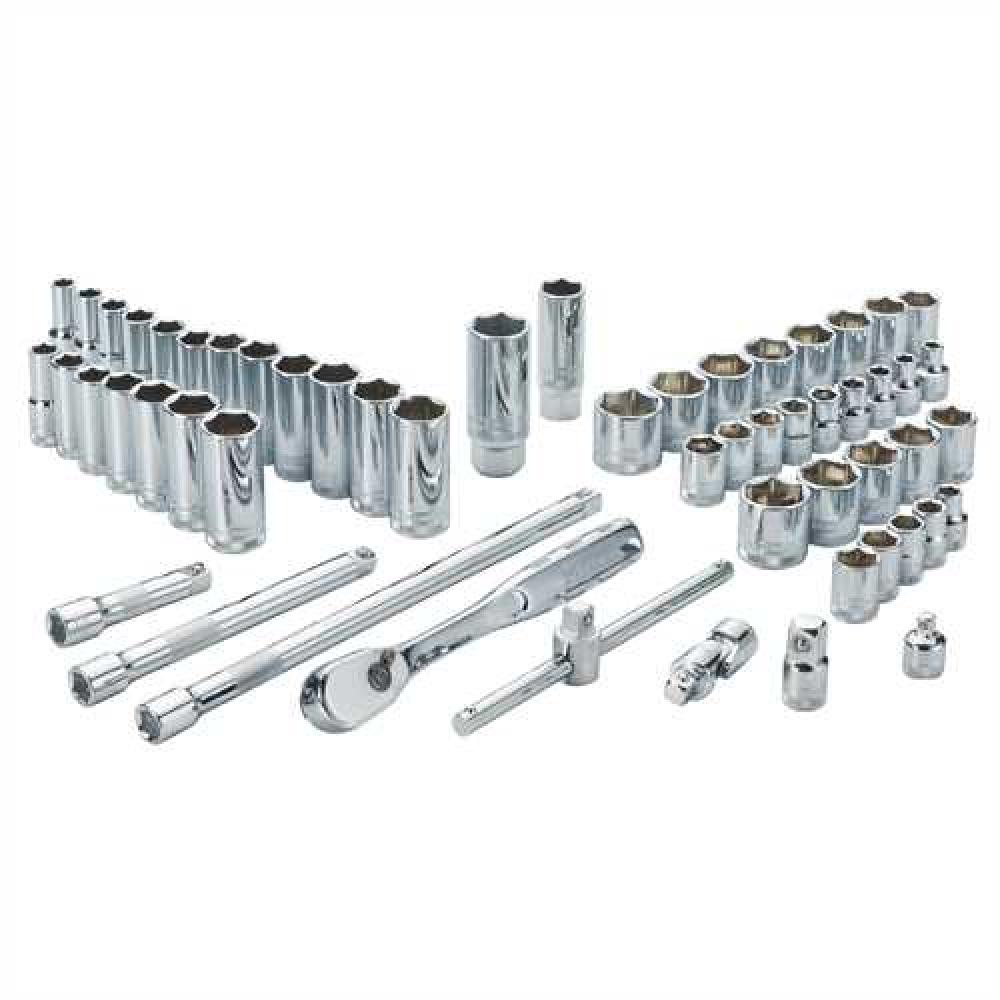 56 Piece 3/8 in Drive Combination Socket Set - 6 & 12 Point