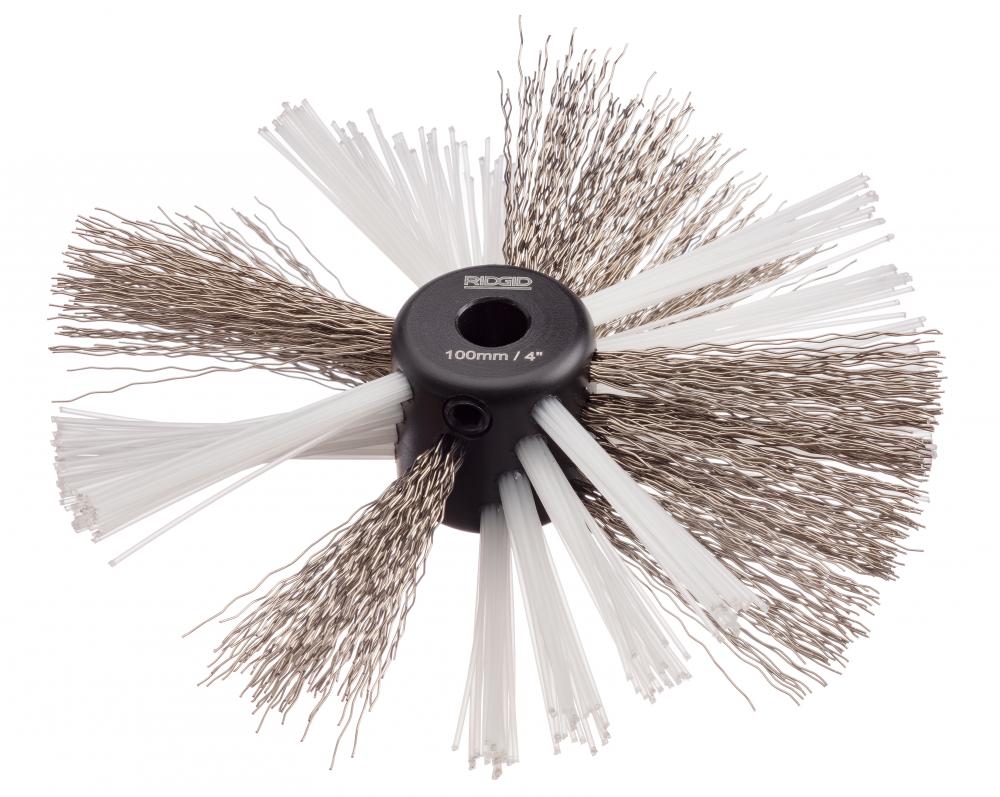 4" (105mm) nylon/steel brush for 5/16" (8mm) cable with nylon and steel strings