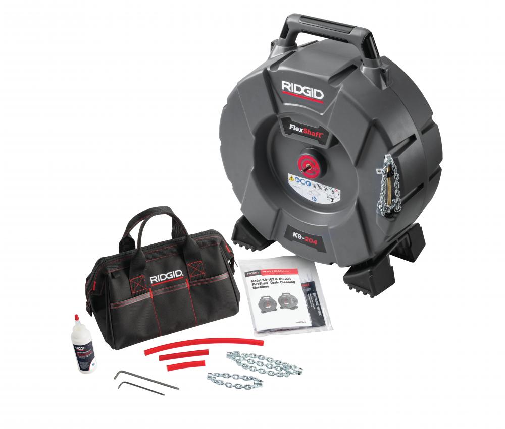 FlexShaft®, K9-204 for 2 - 4" Pipes; Includes: 70' of 5/16" cable and kit